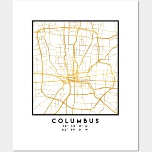 COLUMBUS OHIO CITY STREET MAP ART Posters and Art